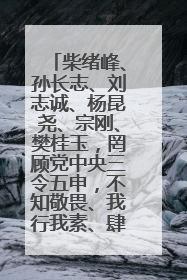 柴绪峰、孙长志、刘志诚、杨昆尧、宗刚、樊桂玉，罔顾党中央三令五申，不知敬畏、我行我素、肆意妄为！