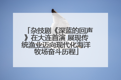 杂技剧《深蓝的回声》在大连首演 展现传统渔业迈向现代化海洋牧场奋斗历程