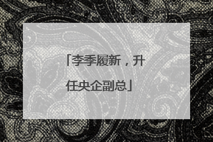 李季履新，升任央企副总