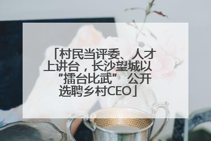 村民当评委、人才上讲台，长沙望城以“擂台比武” 公开选聘乡村CEO