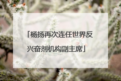 杨扬再次连任世界反兴奋剂机构副主席