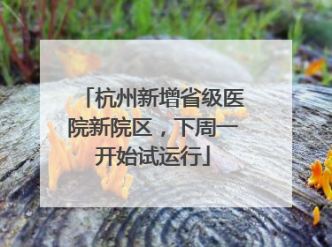 杭州新增省级医院新院区，下周一开始试运行