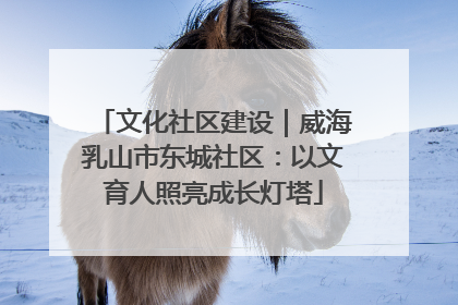 文化社区建设｜威海乳山市东城社区：以文育人照亮成长灯塔