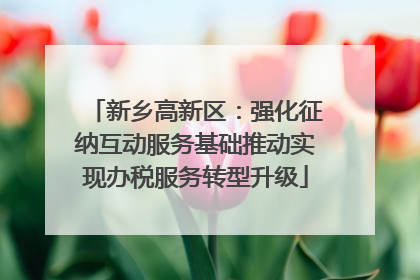 新乡高新区：强化征纳互动服务基础推动实现办税服务转型升级