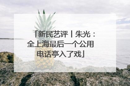 新民艺评丨朱光：全上海最后一个公用电话亭入了戏