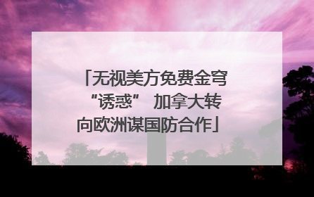 无视美方免费金穹“诱惑” 加拿大转向欧洲谋国防合作