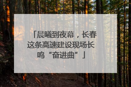 晨曦到夜幕，长春这条高速建设现场长鸣“奋进曲”