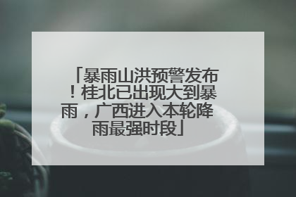 暴雨山洪预警发布！桂北已出现大到暴雨，广西进入本轮降雨最强时段