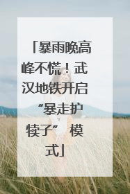 暴雨晚高峰不慌！武汉地铁开启 “暴走护犊子” 模式