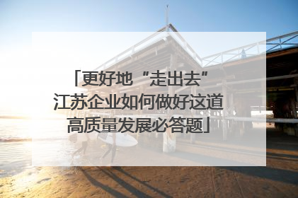 更好地“走出去” 江苏企业如何做好这道高质量发展必答题