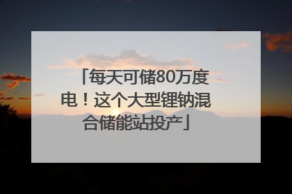 每天可储80万度电！这个大型锂钠混合储能站投产