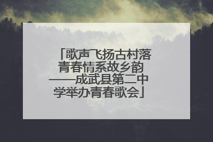 歌声飞扬古村落 青春情系故乡韵——成武县第二中学举办青春歌会