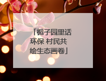 栀子园里话环保 村民共绘生态画卷