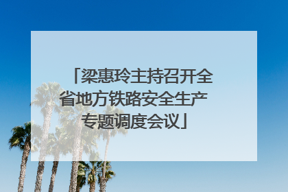 梁惠玲主持召开全省地方铁路安全生产专题调度会议