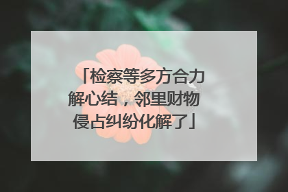 检察等多方合力解心结，邻里财物侵占纠纷化解了