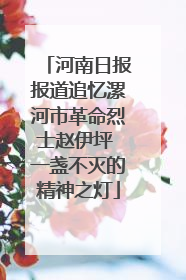河南日报报道追忆漯河市革命烈士赵伊坪 一盏不灭的精神之灯