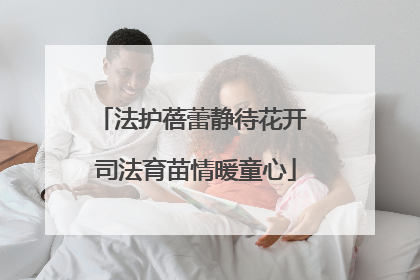 法护蓓蕾静待花开 司法育苗情暖童心