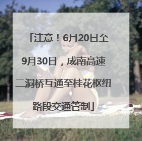 注意！6月20日至9月30日，成南高速二洞桥互通至桂花枢纽路段交通管制