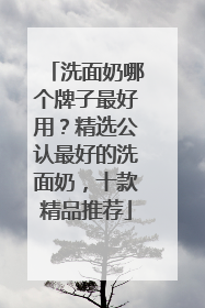洗面奶哪个牌子最好用？精选公认最好的洗面奶，十款精品推荐