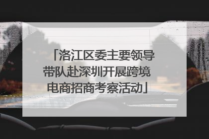 洛江区委主要领导带队赴深圳开展跨境电商招商考察活动