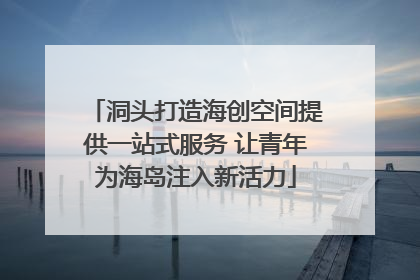 洞头打造海创空间提供一站式服务 让青年为海岛注入新活力