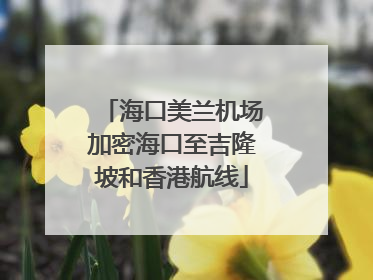 海口美兰机场加密海口至吉隆坡和香港航线