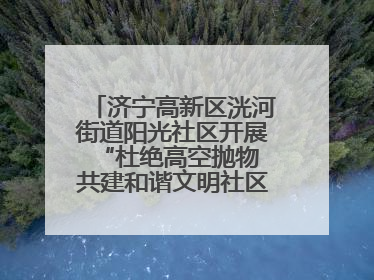济宁高新区洸河街道阳光社区开展“杜绝高空抛物 共建和谐文明社区”宣传活动