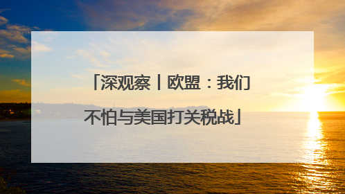深观察丨欧盟：我们不怕与美国打关税战