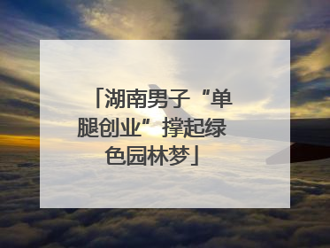 湖南男子“单腿创业”撑起绿色园林梦