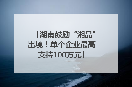 湖南鼓励“湘品”出境！单个企业最高支持100万元