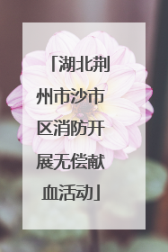 湖北荆州市沙市区消防开展无偿献血活动