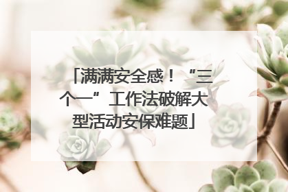 满满安全感！“三个一”工作法破解大型活动安保难题