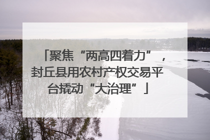 聚焦“两高四着力”，封丘县用农村产权交易平台撬动“大治理”