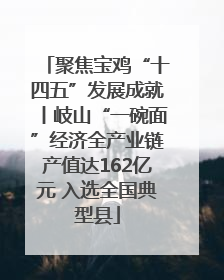 聚焦宝鸡“十四五”发展成就丨岐山“一碗面”经济全产业链产值达162亿元 入选全国典型县