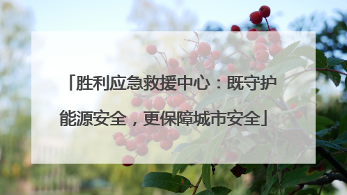胜利应急救援中心：既守护能源安全，更保障城市安全