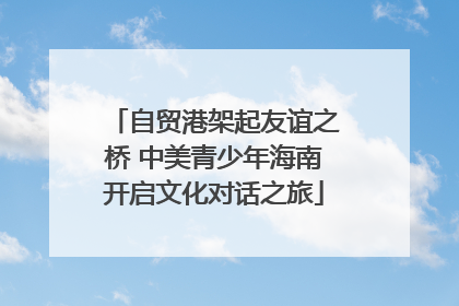 自贸港架起友谊之桥 中美青少年海南开启文化对话之旅