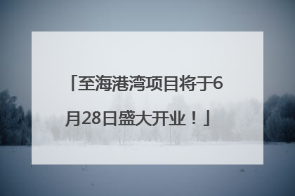 至海港湾项目将于6月28日盛大开业！