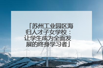 苏州工业园区海归人才子女学校：让学生成为全面发展的终身学习者