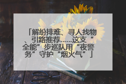 解纷排难、寻人找物、引路推荐……这支“全能”步巡队用“夜警务”守护“烟火气”