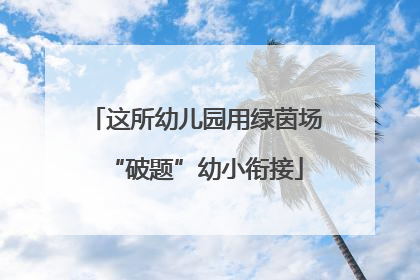 这所幼儿园用绿茵场“破题”幼小衔接