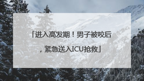 进入高发期！男子被咬后，紧急送入ICU抢救
