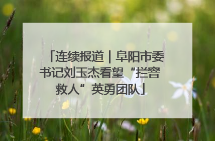 连续报道｜阜阳市委书记刘玉杰看望“拦窨救人”英勇团队