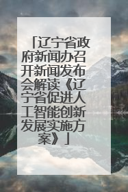 辽宁省政府新闻办召开新闻发布会解读《辽宁省促进人工智能创新发展实施方案》