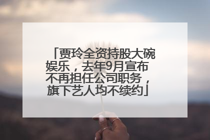 贾玲全资持股大碗娱乐，去年9月宣布不再担任公司职务，旗下艺人均不续约