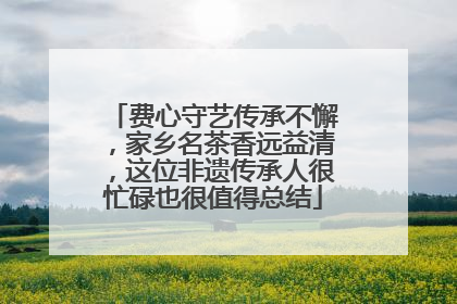 费心守艺传承不懈，家乡名茶香远益清，这位非遗传承人很忙碌也很值得总结
