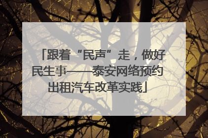 跟着“民声”走，做好民生事——泰安网络预约出租汽车改革实践