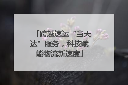 跨越速运“当天达”服务，科技赋能物流新速度