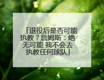 退役后是否可能执教？詹姆斯：绝无可能 我不会去执教任何球队
