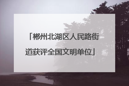郴州北湖区人民路街道获评全国文明单位
