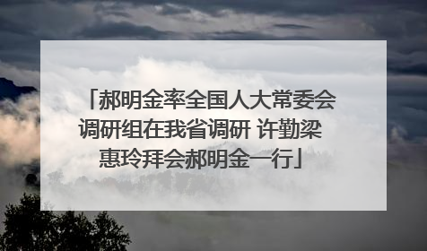 郝明金率全国人大常委会调研组在我省调研 许勤梁惠玲拜会郝明金一行